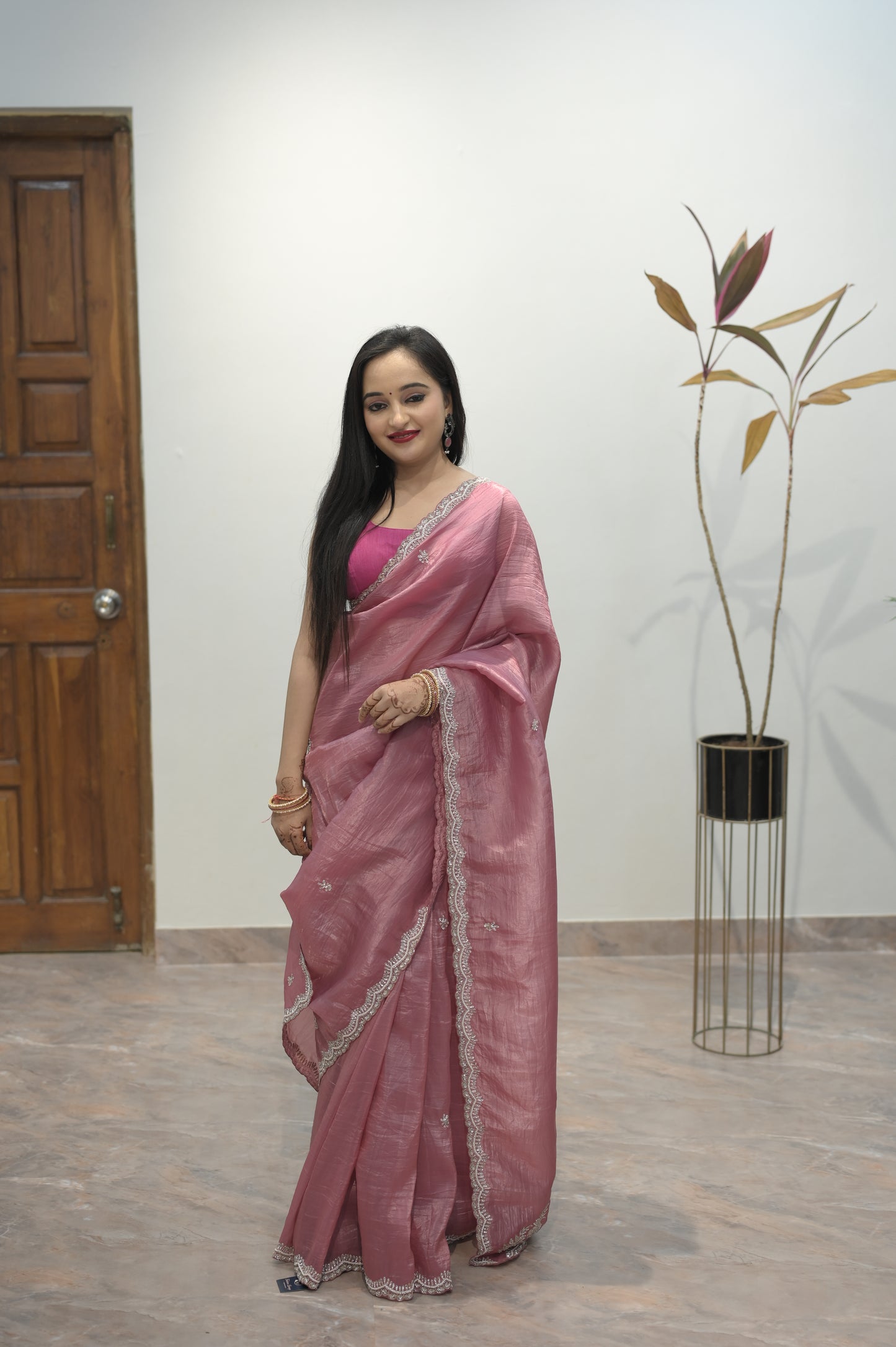 Rose Mist Handwoven Saree