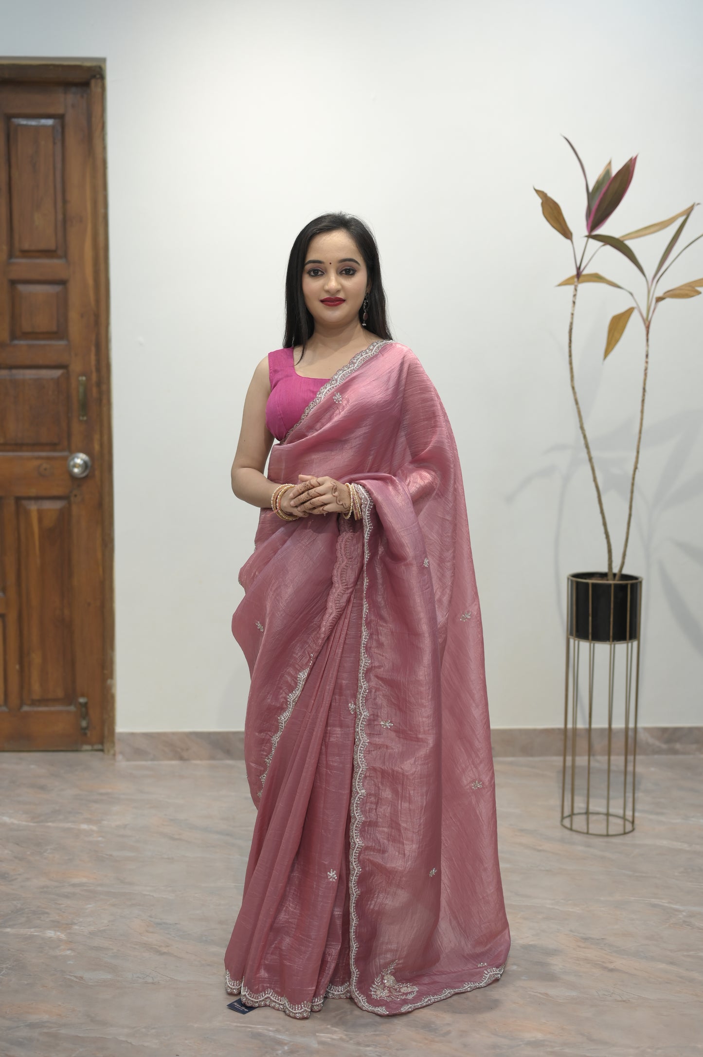 Rose Mist Handwoven Saree