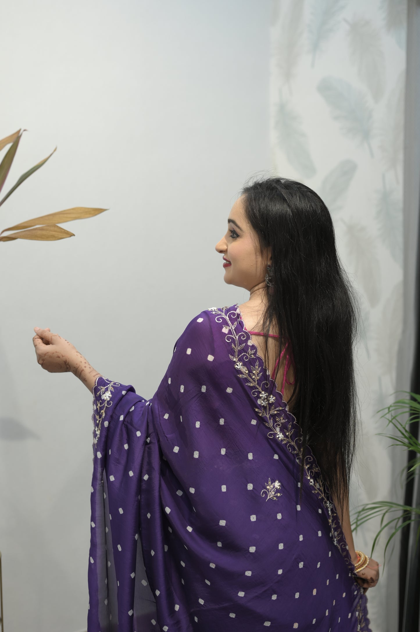 Royal Amethyst Polka Embroidered Saree