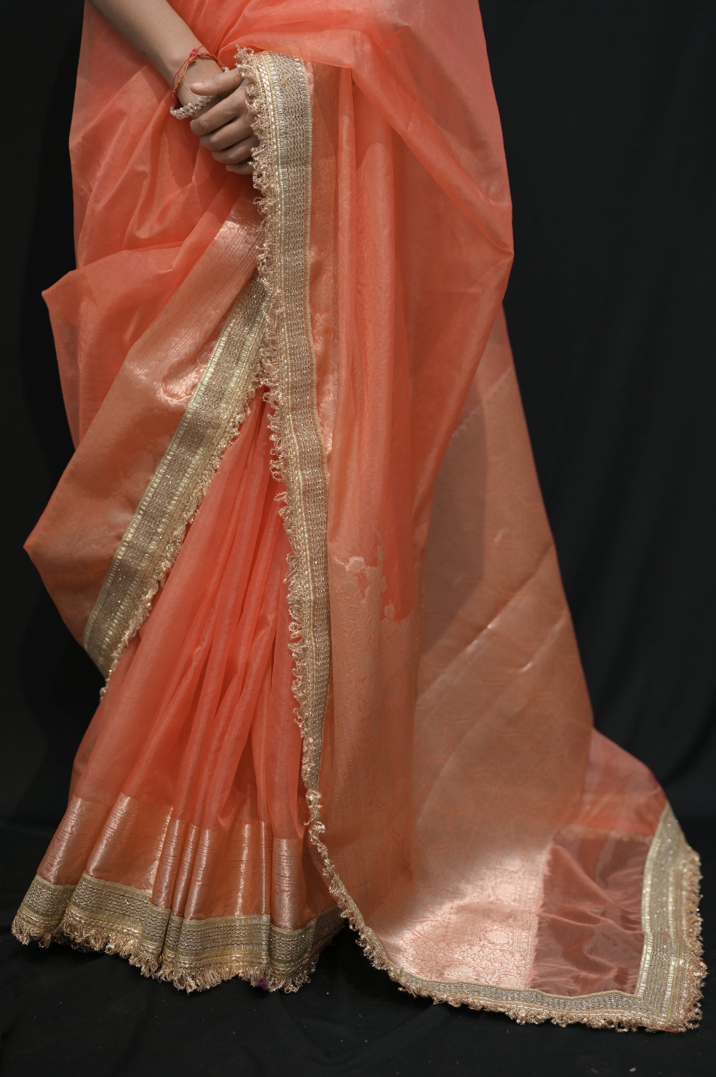 Peach Radiance Silk Saree