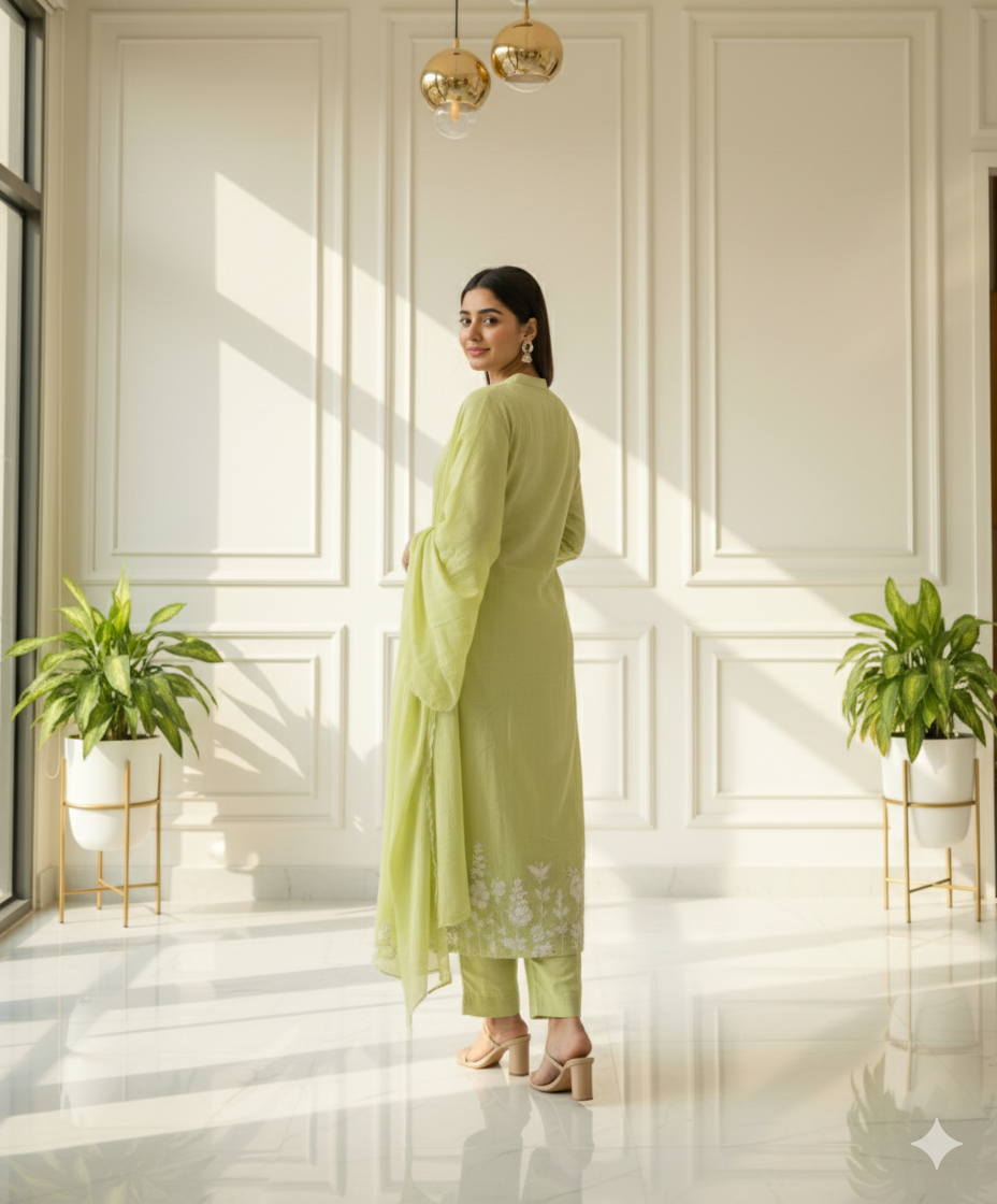 Lime Serenity Kurti Set