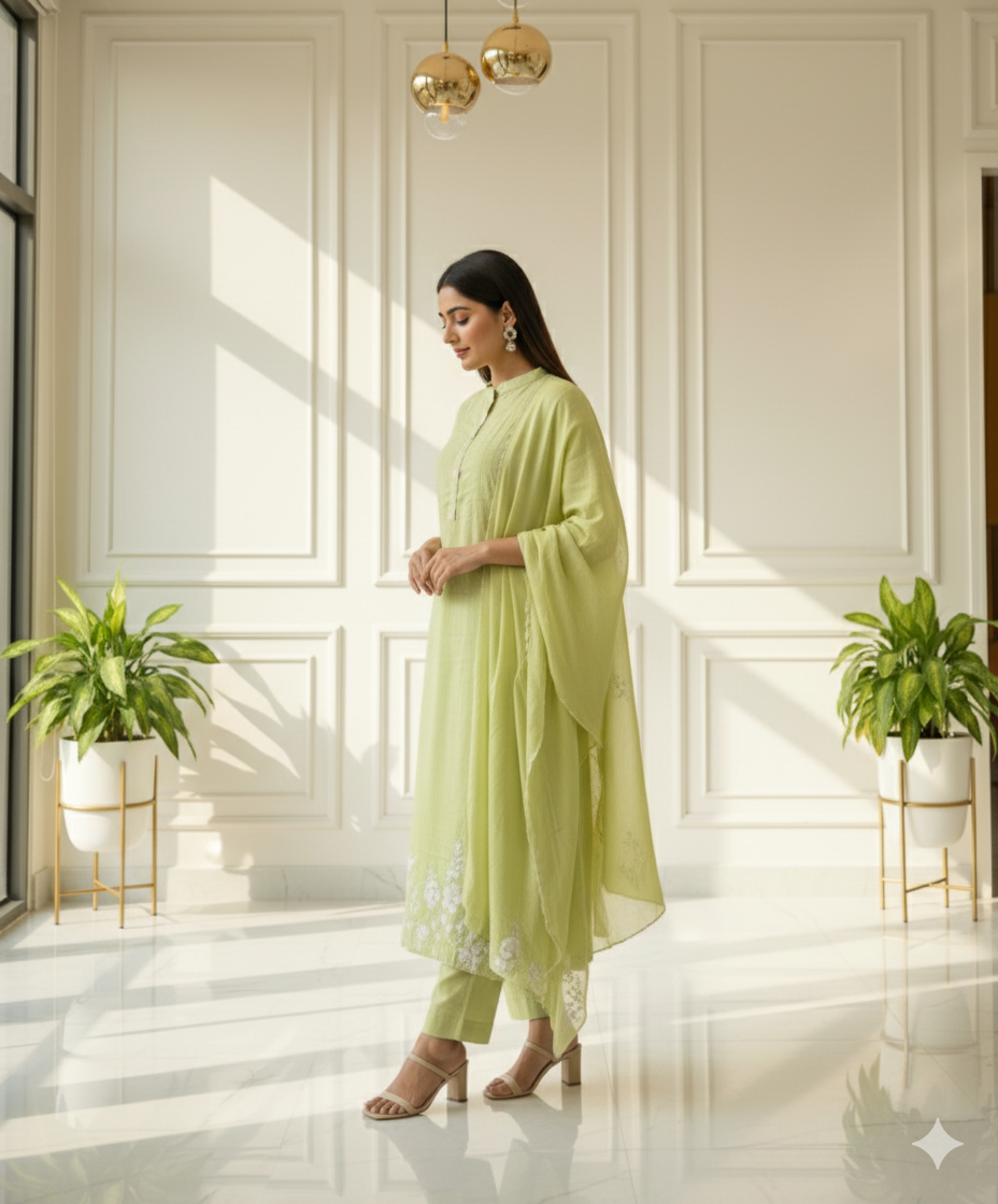 Lime Serenity Kurti Set