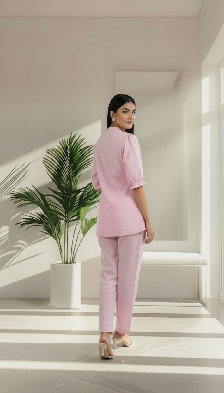 Blush Bloom Embroidered Co-ord Set