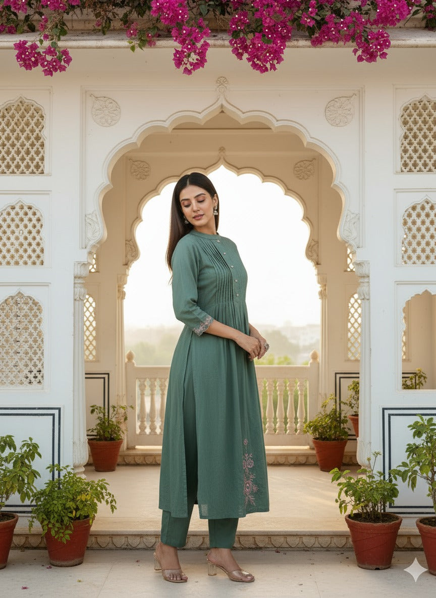 Green Kurta Set
