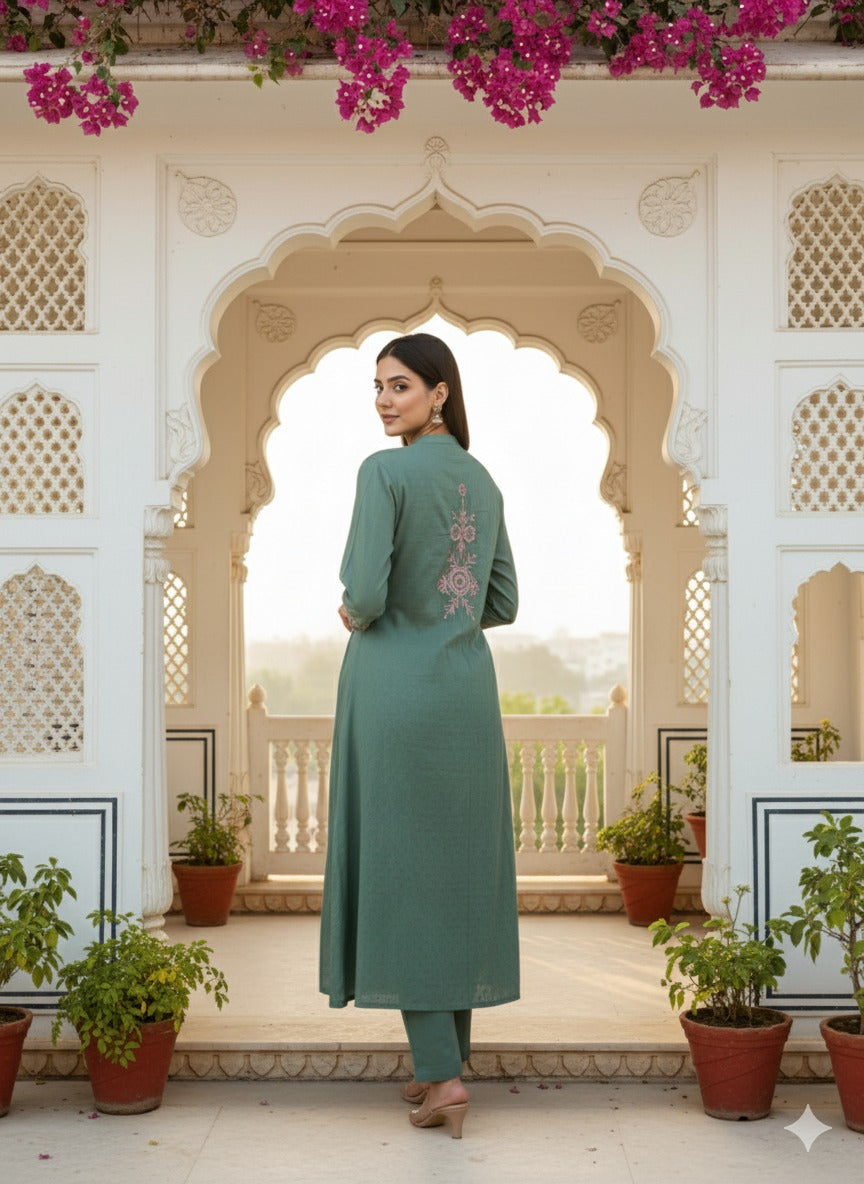 Green Kurta Set