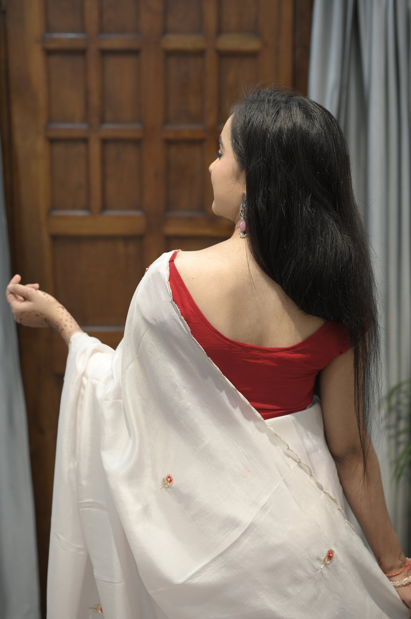 Ivory Blossom Saree