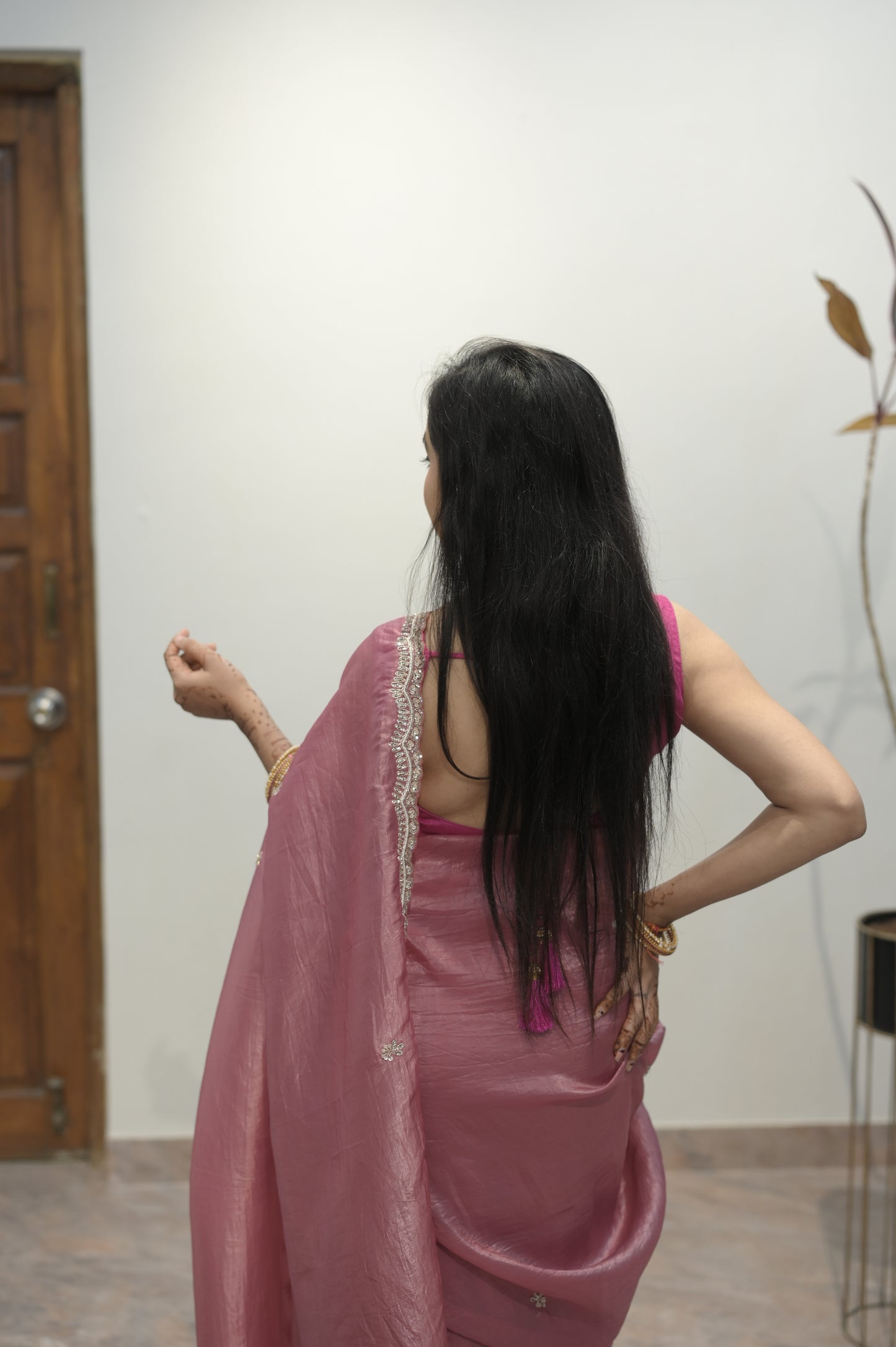 Rose Mist Handwoven Saree