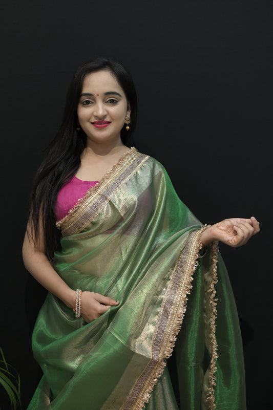 Emerald Glow Silk Saree