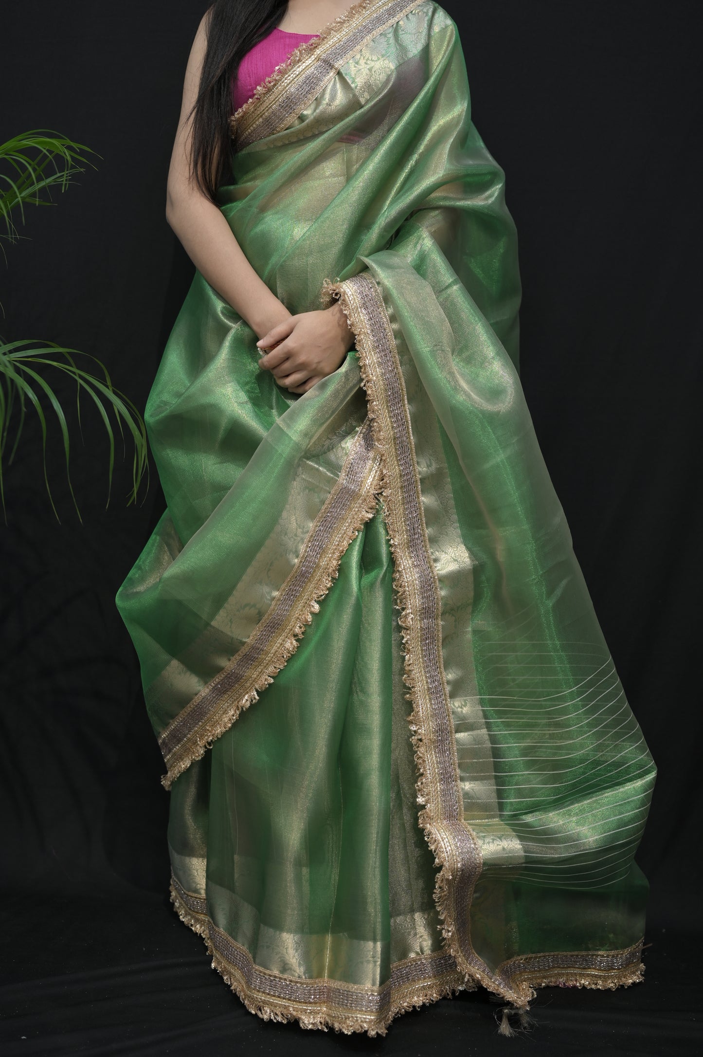 Emerald Glow Silk Saree