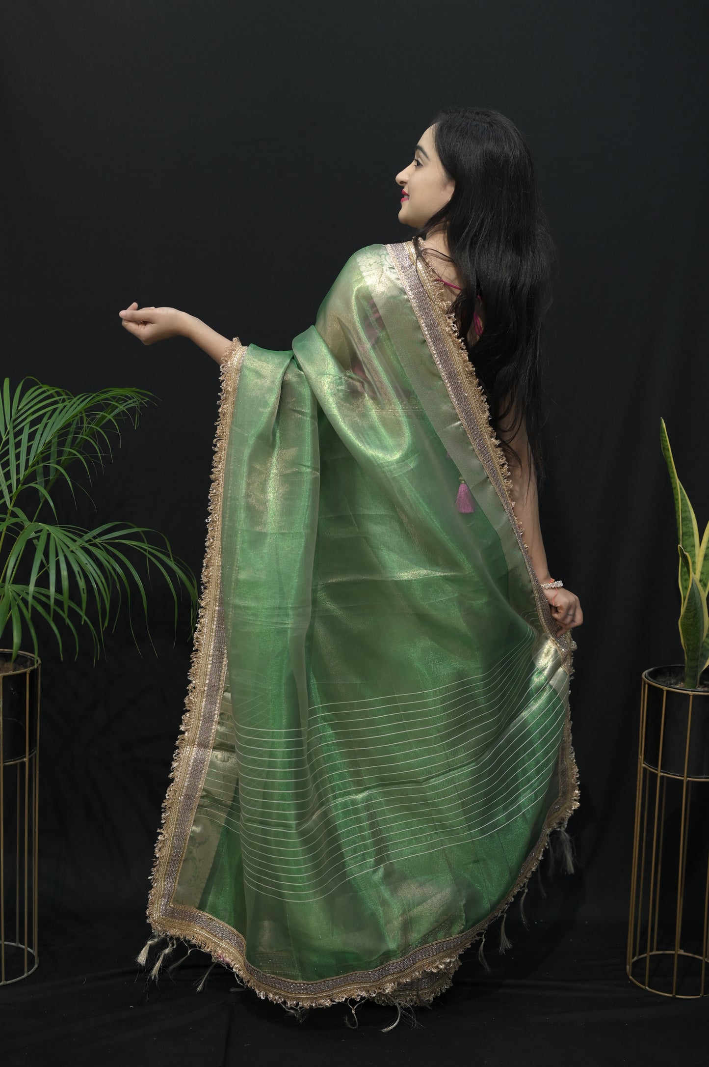 Emerald Glow Silk Saree