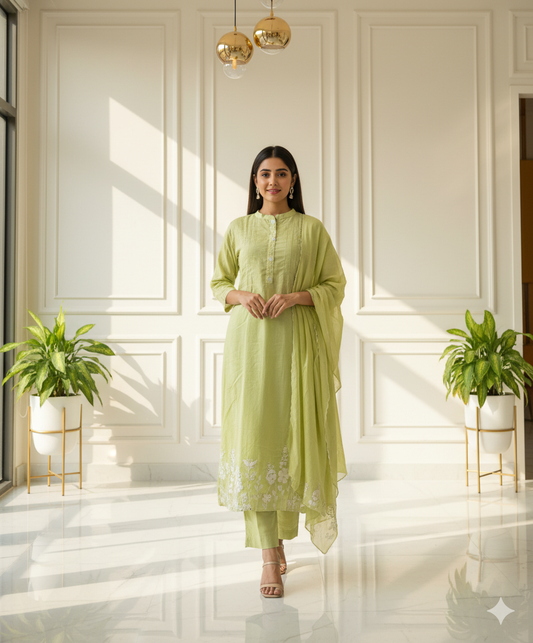 Lime Serenity Kurti Set