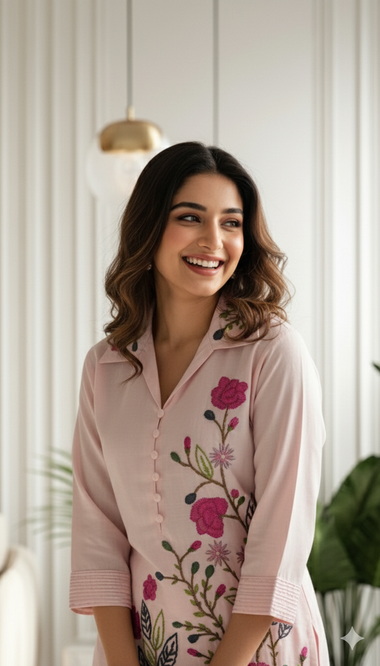 Rose Garden Embroidered Co-ord Set