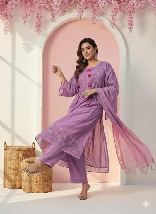 Lavender Glow Kurti Set