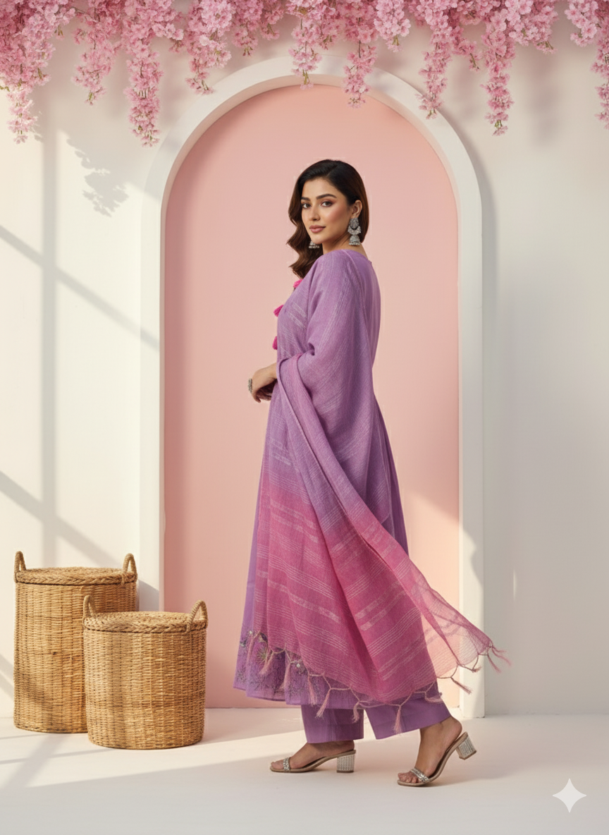 Lavender Glow Kurti Set