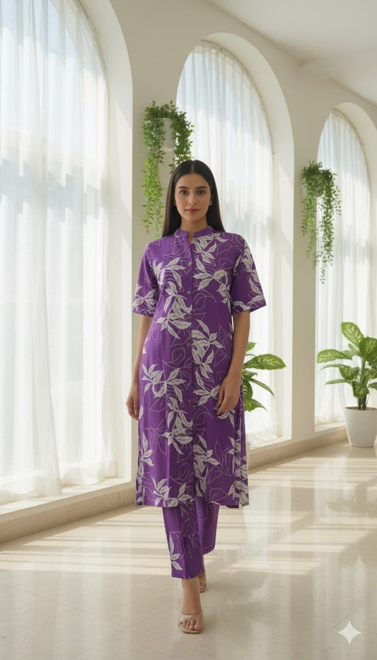 Purple Kurta Set