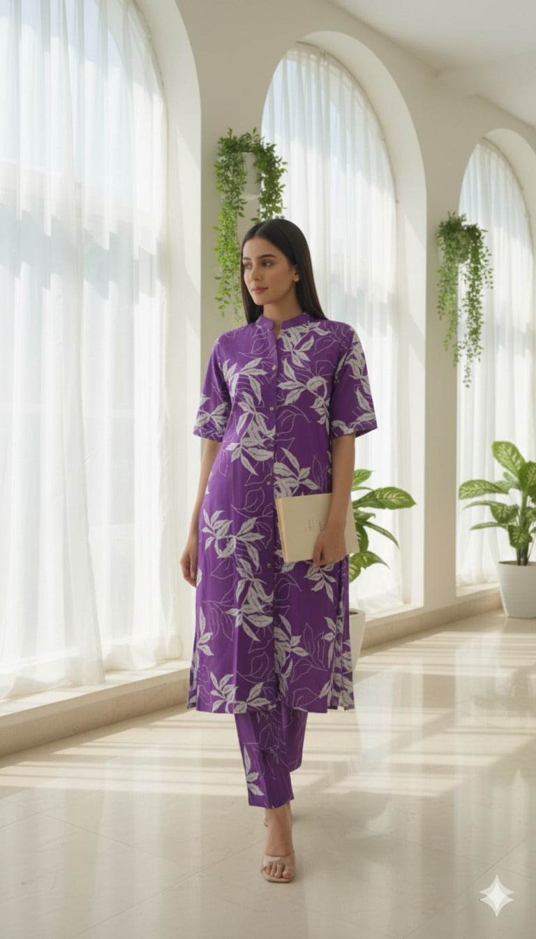 Purple Kurta Set