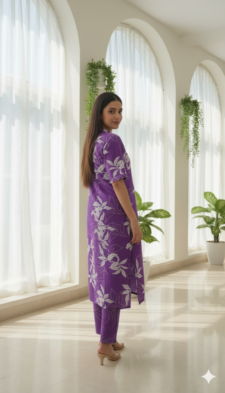 Purple Kurta Set