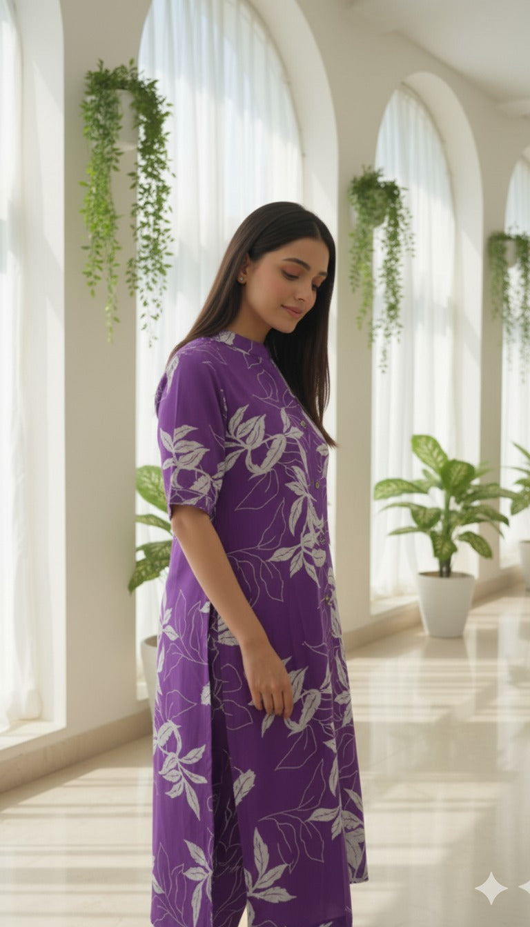 Purple Kurta Set