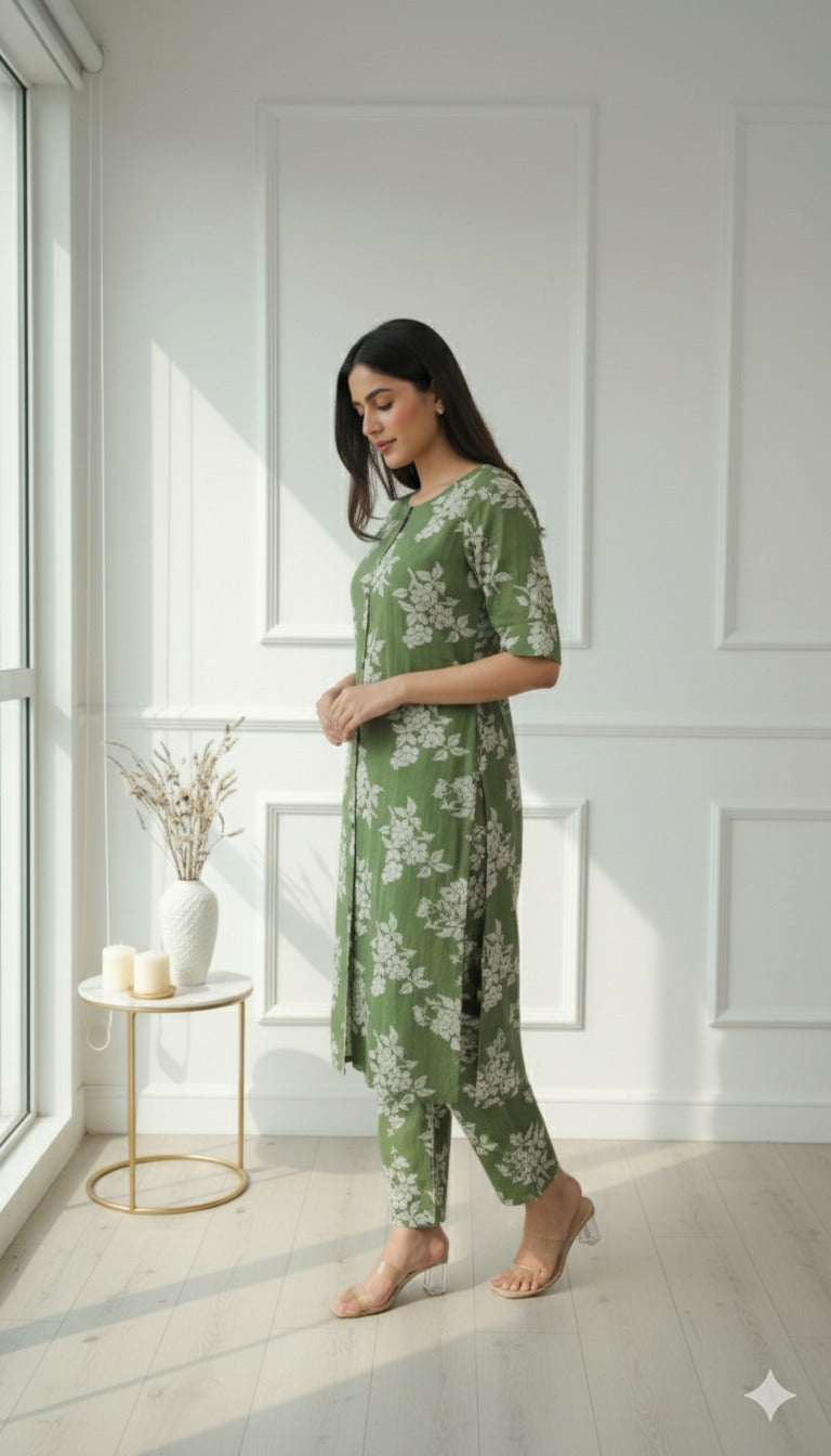 Green Kurta Set