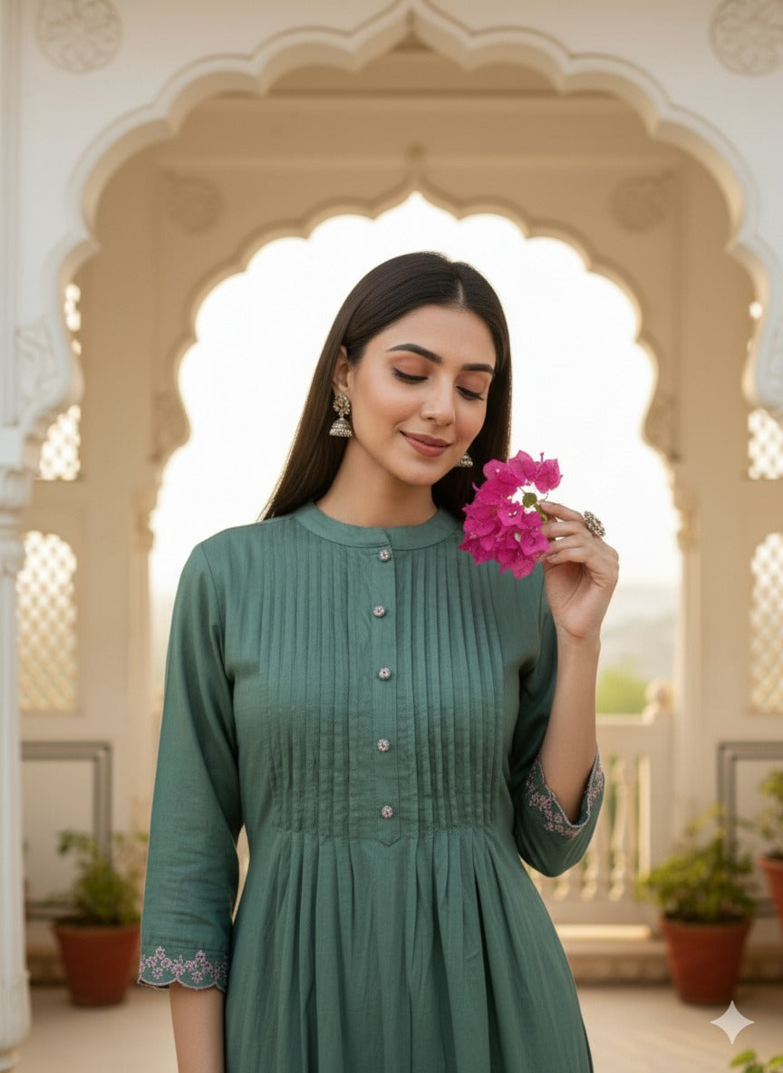 Green Kurta Set