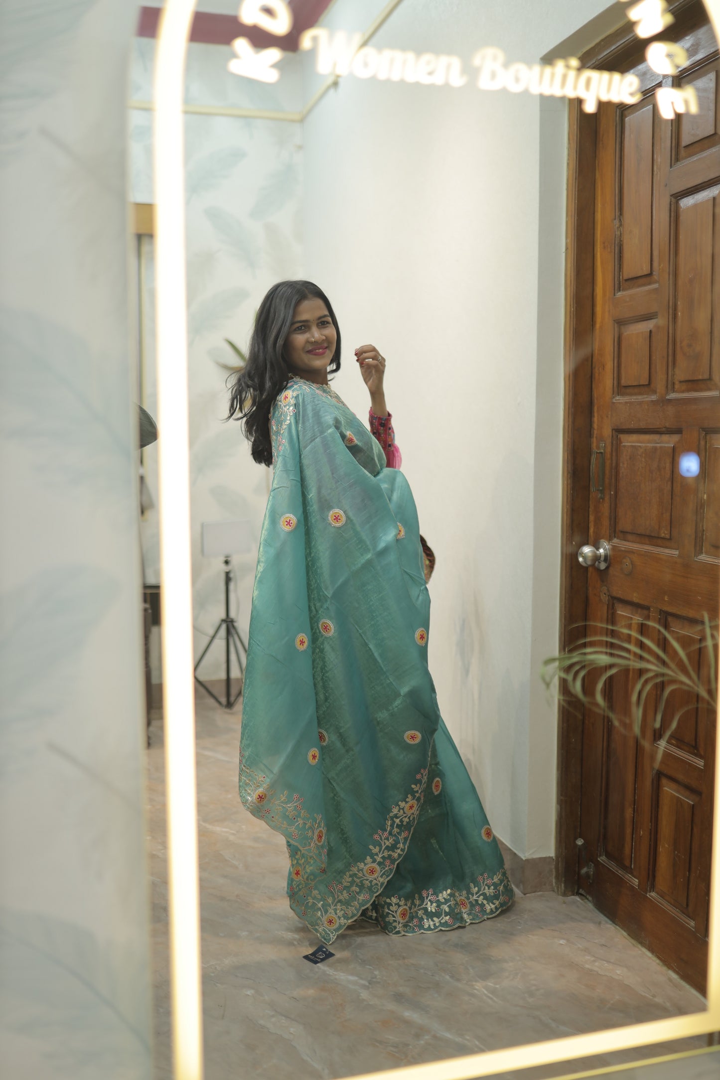 Sea Green Designer Saree with Elegant Embroidery 💚✨