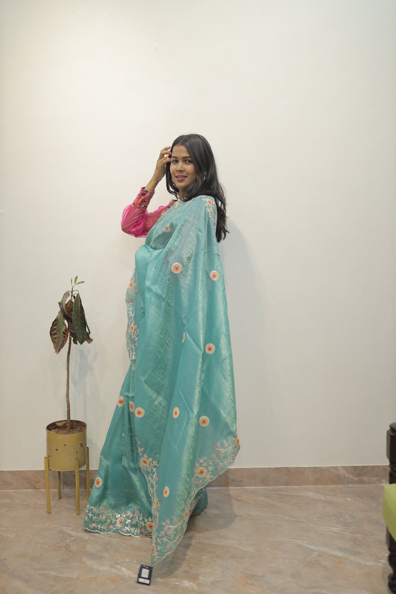Sea Green Designer Saree with Elegant Embroidery 💚✨